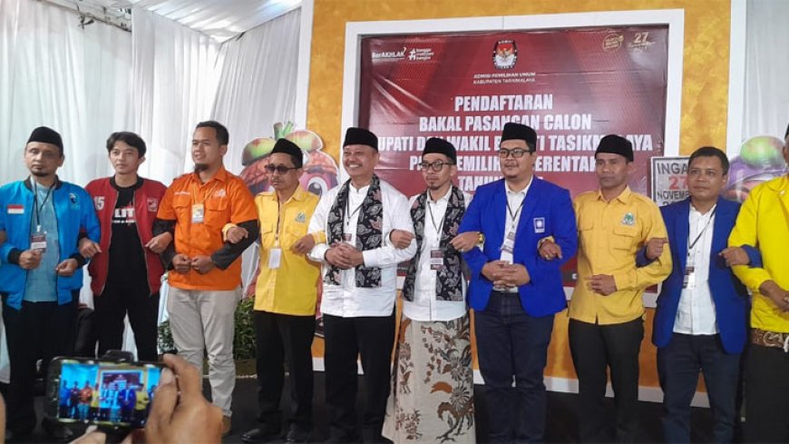 Langkah Awal Menuju Pilkada 2024, Iwan-Dede Resmi Mendaftar di KPU Tasikmalaya