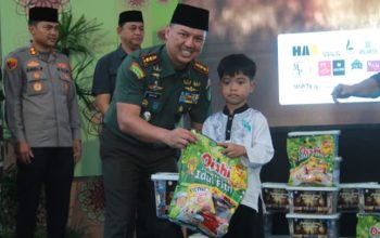 Kolaborasi Komunitas dan TNI, Ratusan Anak Yatim Ngabuburit Bersama di Makodim 0612 Tasikmalaya